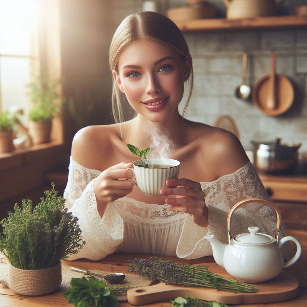 Lady Drinking Tea